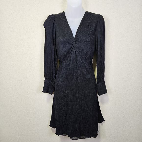 Hatch 1 Maternity Party Dress Black Long Sleeve Cocktail Mini Crinkle Pregnant S - Picture 1 of 16